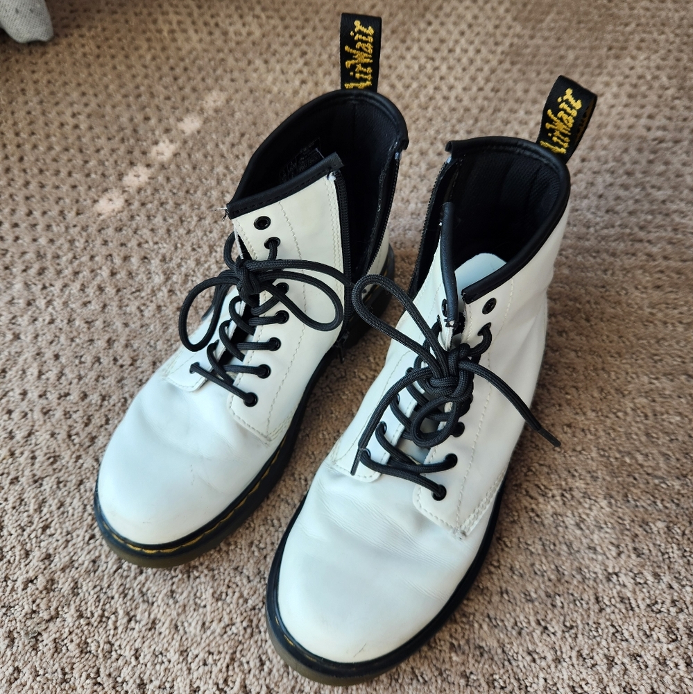 { Doc Martens } White Side Zip Boots
